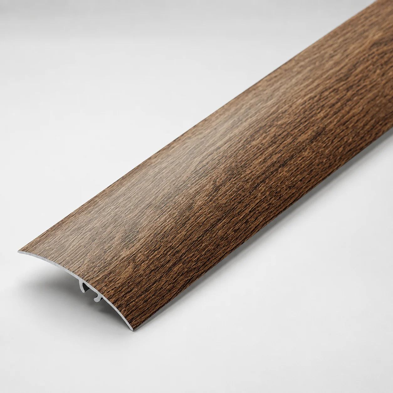 47mm Wood Effect Aluminium Threshold Strip | 930mm In Smoked Oak Color
